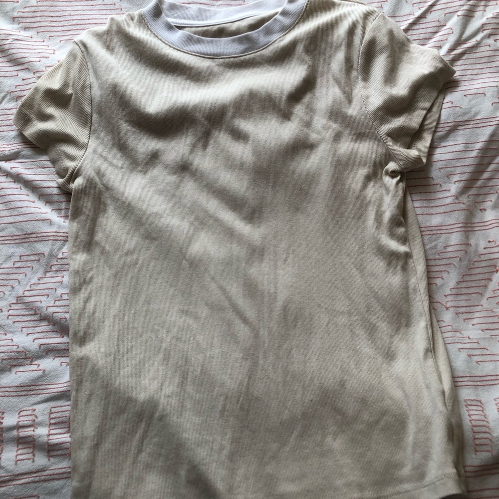 A New Day Cream Ribbed Tee